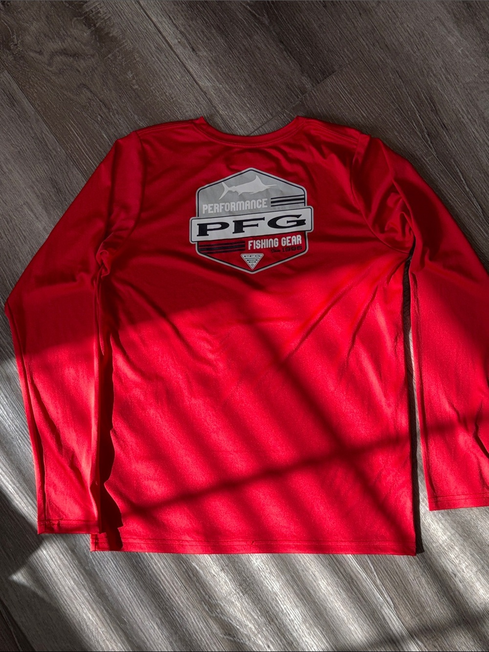 Columbia youth Red Crewneck Long-Sleeve Performance Shirt
